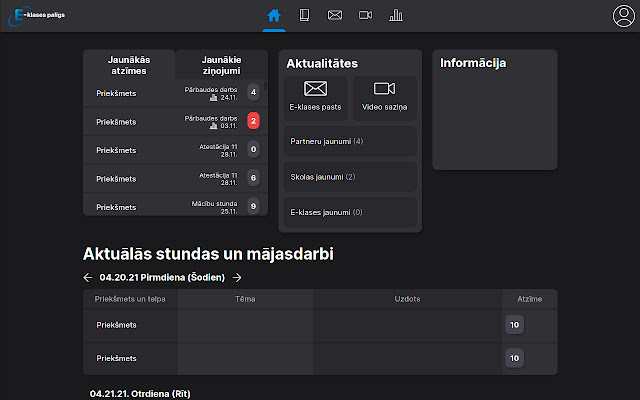 E klases Palīgs Tumšais režīms  from Chrome web store to be run with OffiDocs Chromium online