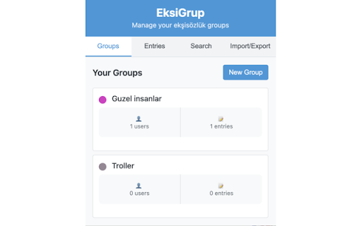 EksiGrupBETA  from Chrome web store to be run with OffiDocs Chromium online