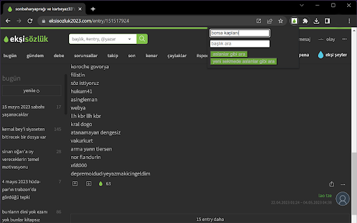 eksi toolbar  from Chrome web store to be run with OffiDocs Chromium online