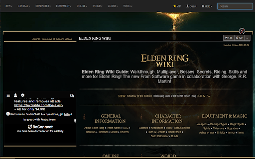 Elden Ring Wiki Shortcut  from Chrome web store to be run with OffiDocs Chromium online