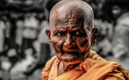 Elderly monk  from Chrome web store to be run with OffiDocs Chromium online