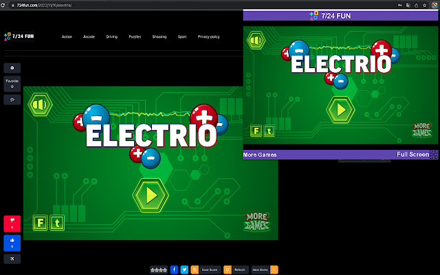 Electrio game  from Chrome web store to be run with OffiDocs Chromium online