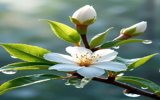 Elegant white flower  from Chrome web store to be run with OffiDocs Chromium online