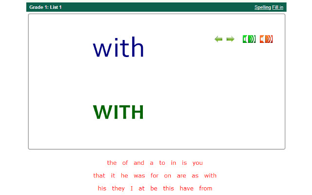 Elementary Words and Exercises  from Chrome web store to be run with OffiDocs Chromium online