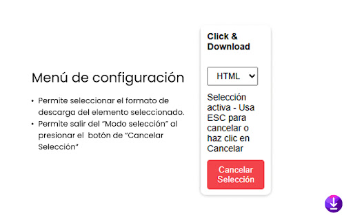 Element Downloader  from Chrome web store to be run with OffiDocs Chromium online