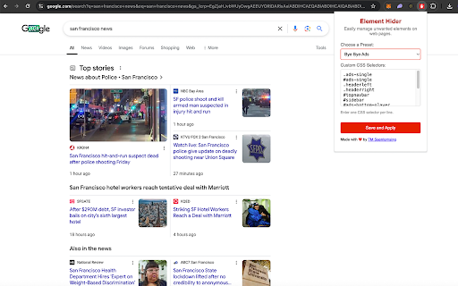 Element Hider: TMs Masterpiece  from Chrome web store to be run with OffiDocs Chromium online