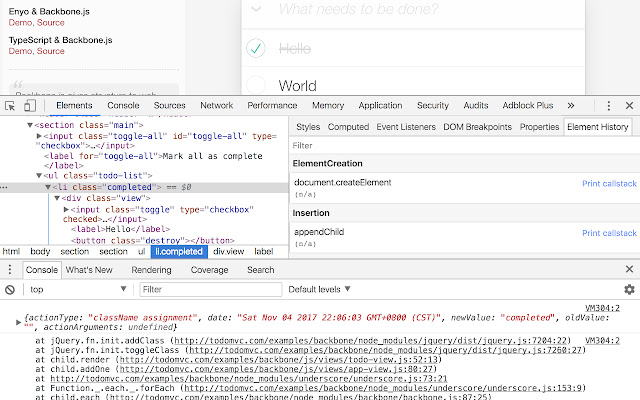 ElementHistory  from Chrome web store to be run with OffiDocs Chromium online