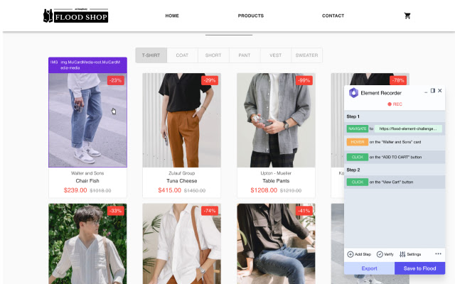 Element Recorder  from Chrome web store to be run with OffiDocs Chromium online