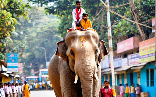 Elephant procession festival  from Chrome web store to be run with OffiDocs Chromium online