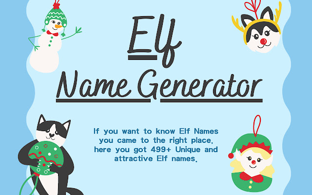 Elf Name Generator | 1000s of elf names  from Chrome web store to be run with OffiDocs Chromium online