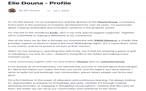 Elie Douna  from Chrome web store to be run with OffiDocs Chromium online
