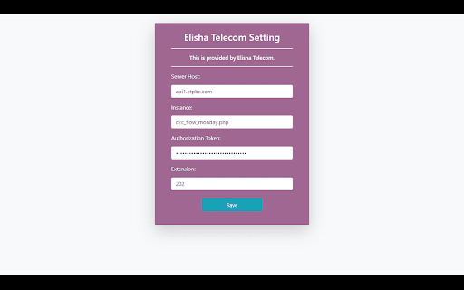 Elisha Telecom Extension (SC)  from Chrome web store to be run with OffiDocs Chromium online