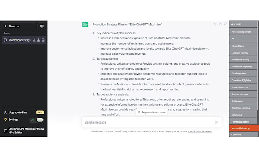 Elite ChatGPT Maximizer Ultra Edition  from Chrome web store to be run with OffiDocs Chromium online