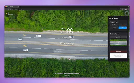 Elk New Tab  from Chrome web store to be run with OffiDocs Chromium online