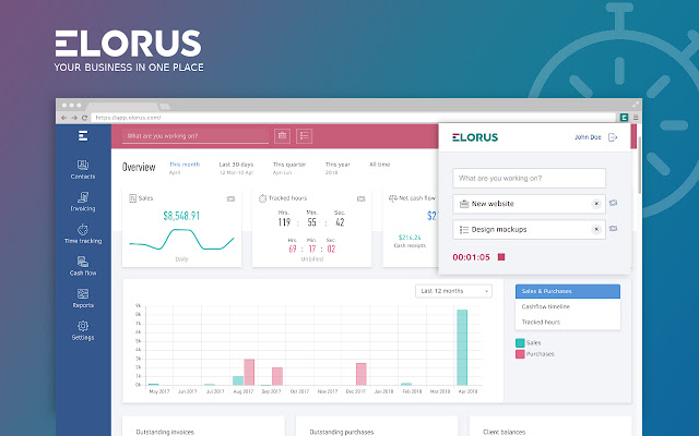 Elorus time tracking  from Chrome web store to be run with OffiDocs Chromium online