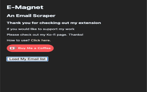 E Magnet A Free Email Scraper  from Chrome web store to be run with OffiDocs Chromium online
