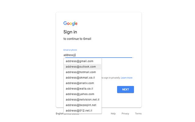 Email Address Autocomplete  from Chrome web store to be run with OffiDocs Chromium online