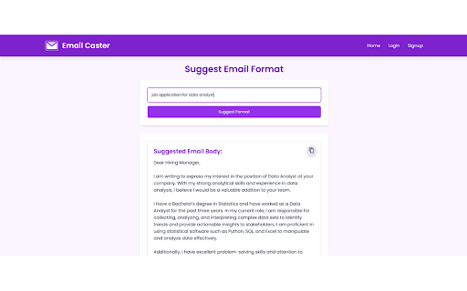 Email Caster  from Chrome web store to be run with OffiDocs Chromium online