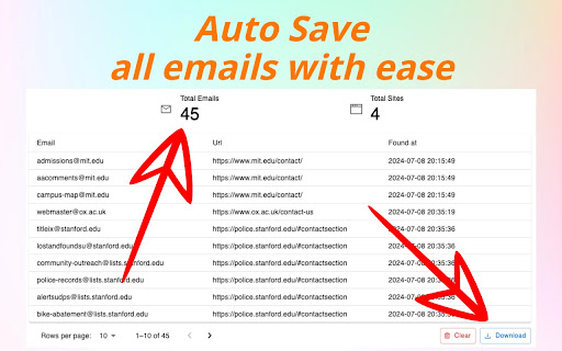 Email Extractor Plus Auto Save  Auto Tasks  from Chrome web store to be run with OffiDocs Chromium online