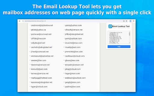 Email Lookup Tool  from Chrome web store to be run with OffiDocs Chromium online