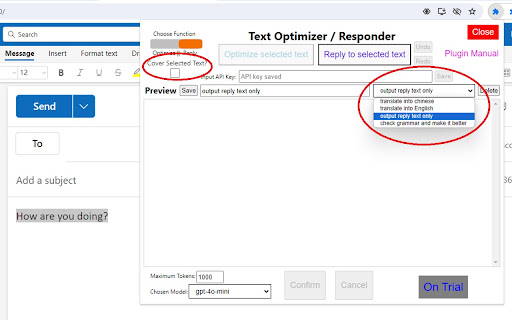 Email  Msg Automator  from Chrome web store to be run with OffiDocs Chromium online