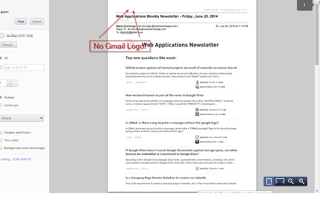 Email Print Page Cleaner  from Chrome web store to be run with OffiDocs Chromium online