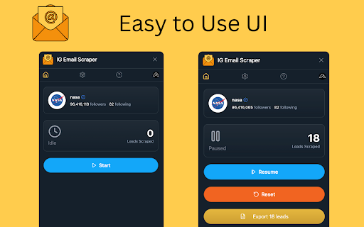 Email Scraper for Ins  from Chrome web store to be run with OffiDocs Chromium online