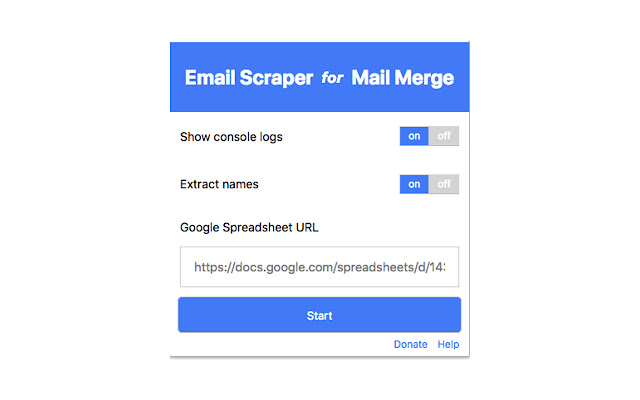 Email Scraper for Mail Merge  from Chrome web store to be run with OffiDocs Chromium online
