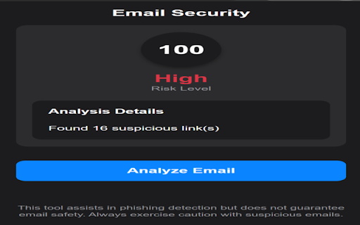 Email Security Detector  from Chrome web store to be run with OffiDocs Chromium online Email Security Detector  from Chrome web store to be run with OffiDocs Chromium online