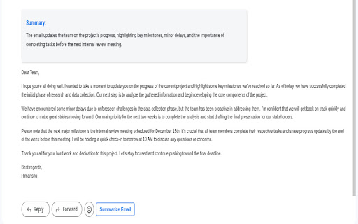 Email Summarizer – Gmail  Outlook  from Chrome web store to be run with OffiDocs Chromium online