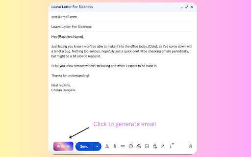 Email Writer Bot  from Chrome web store to be run with OffiDocs Chromium online