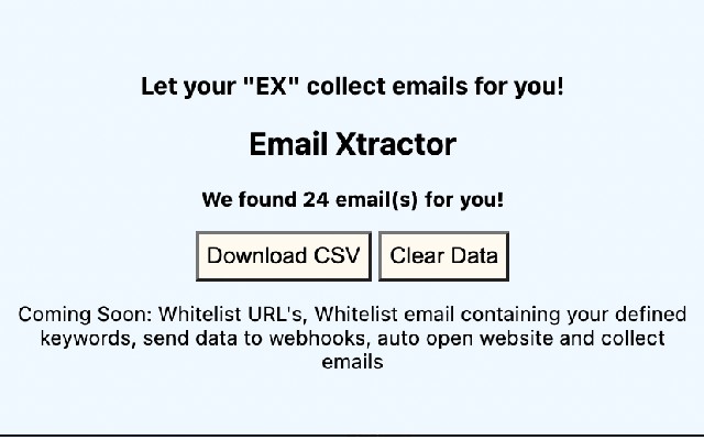 Email Xtractor  from Chrome web store to be run with OffiDocs Chromium online