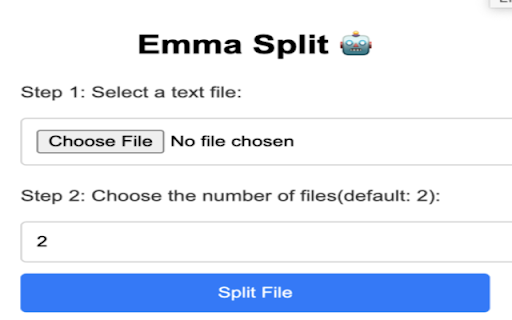 EmmaSplit  from Chrome web store to be run with OffiDocs Chromium online