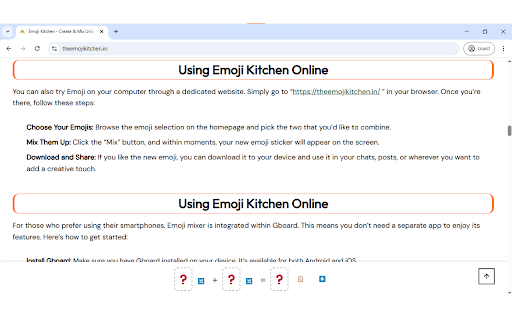 Emoji Combiner  from Chrome web store to be run with OffiDocs Chromium online