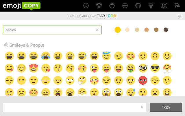 Emoji Copy  Paste (2016) by EmojiOne™  from Chrome web store to be run with OffiDocs Chromium online