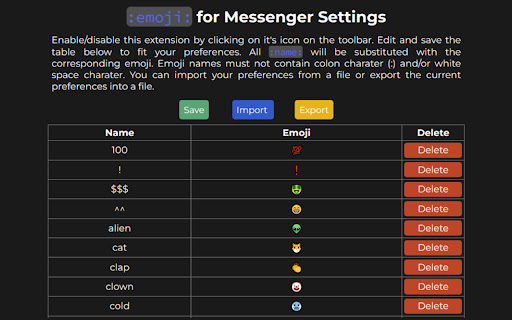 :emoji: for Messenger  from Chrome web store to be run with OffiDocs Chromium online