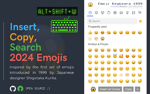 Emoji Keyboard 1999  from Chrome web store to be run with OffiDocs Chromium online