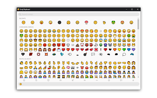 Emoji Keyboard — typing to emoji  from Chrome web store to be run with OffiDocs Chromium online