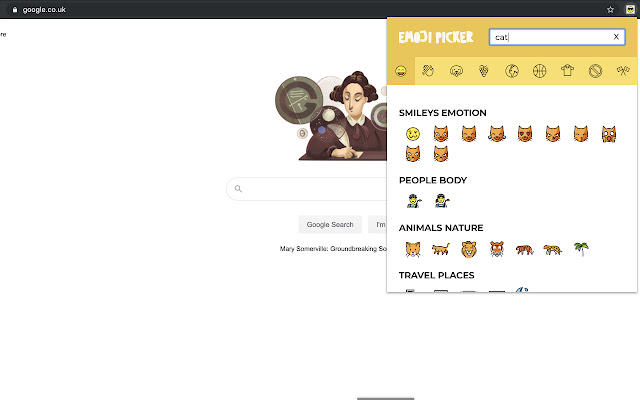 emojipicker  from Chrome web store to be run with OffiDocs Chromium online