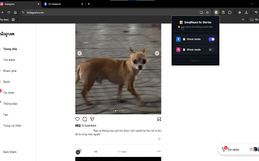 EmojiReact for Stories  from Chrome web store to be run with OffiDocs Chromium online