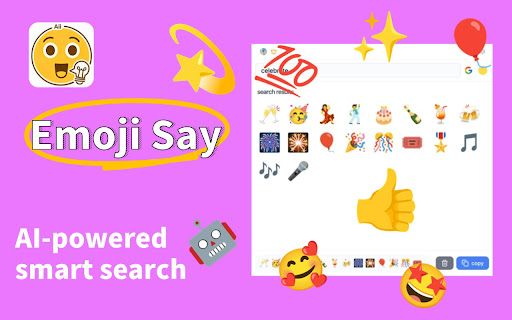 Emoji Say AI Powered Multilingual Emoji Search  from Chrome web store to be run with OffiDocs Chromium online