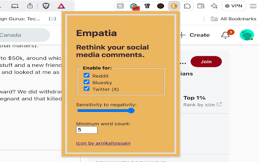 Empatia  from Chrome web store to be run with OffiDocs Chromium online
