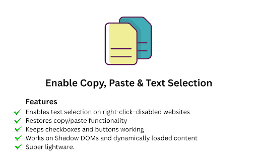 Enable Copy/Paste + Selection  from Chrome web store to be run with OffiDocs Chromium online