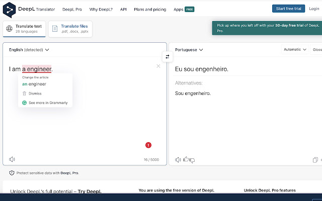 enable grammarly on deepl  from Chrome web store to be run with OffiDocs Chromium online