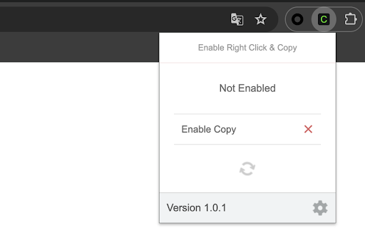 Enable Right Click  Copy  from Chrome web store to be run with OffiDocs Chromium online
