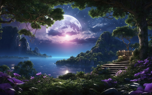 Enchanted Moonlit Lake  from Chrome web store to be run with OffiDocs Chromium online