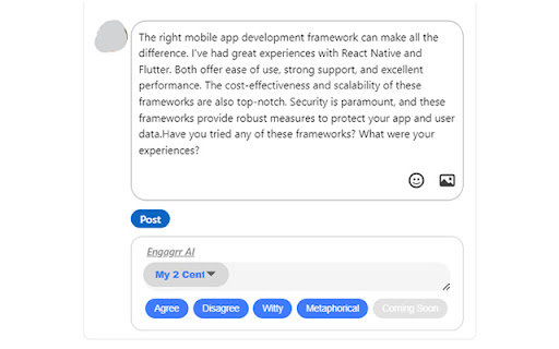 Engagerr AI  from Chrome web store to be run with OffiDocs Chromium online