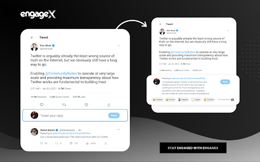engageX  from Chrome web store to be run with OffiDocs Chromium online