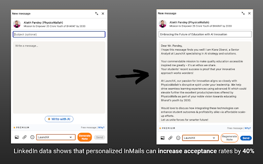 EngageX: The LinkedIn Plugin for Personalized Outreach  from Chrome web store to be run with OffiDocs Chromium online