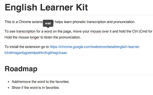English Learner Kit  from Chrome web store to be run with OffiDocs Chromium online